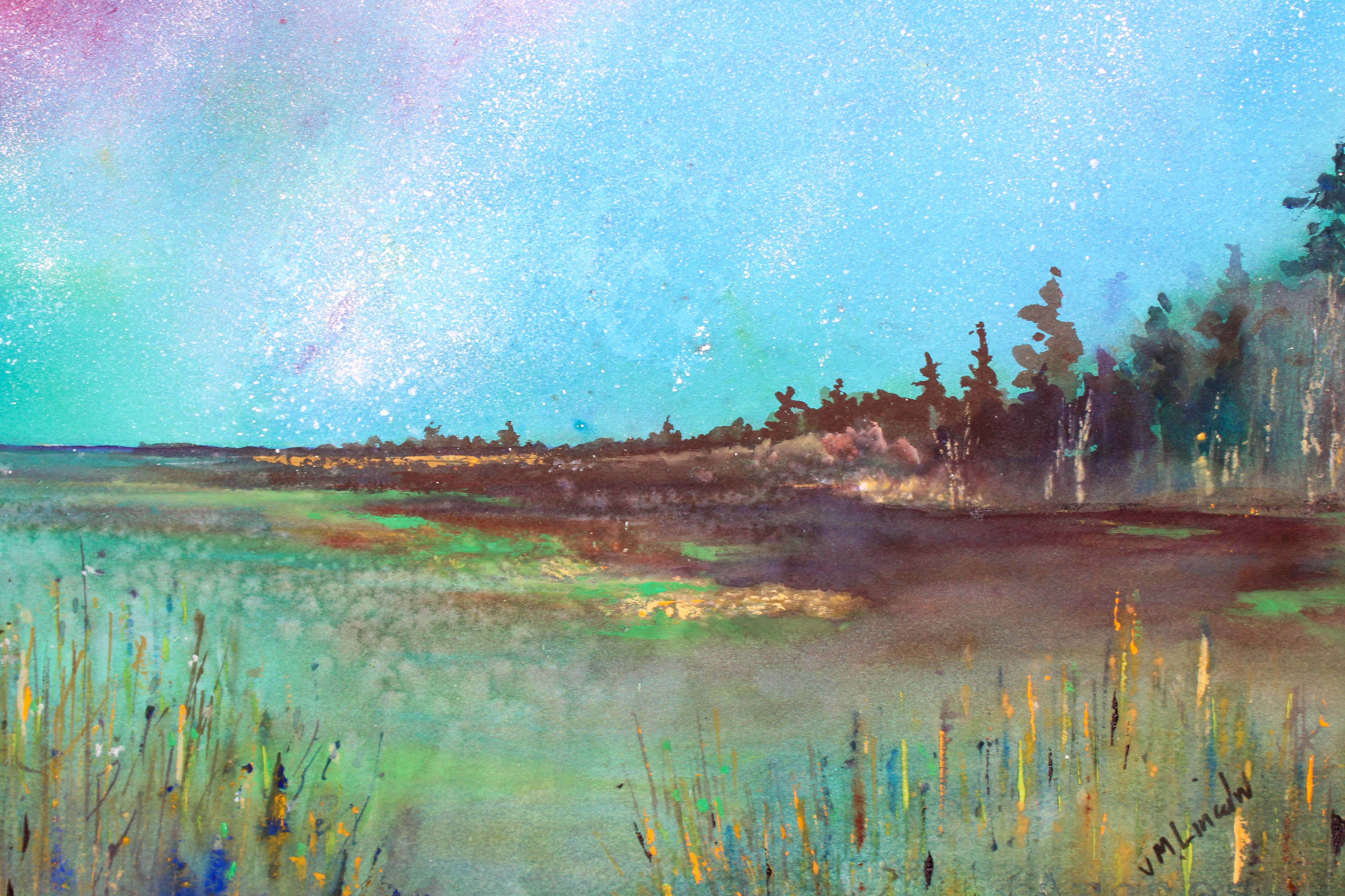 Star Gazing on Morey Pond, Plymouth but J. M. Lincoln